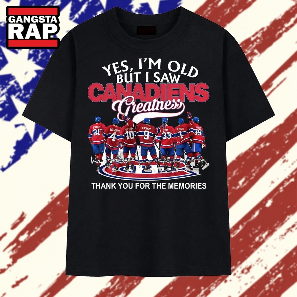 Montreal Canadiens Greatness Vintage Hockey Legends Signatures T Shirt