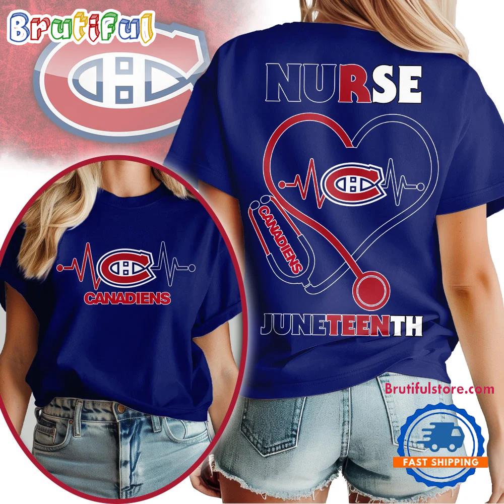 Montreal Canadiens NHL Nurse Appreciation Juneteenth Unisex 3D Shirt