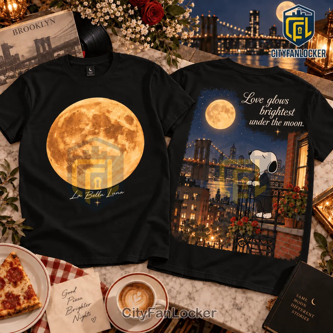 Moonstruck Snoopy Brooklyn Brown Shirt