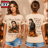 Morgan Wallen Autumn Leaves Pumpkin Portrait Unisex 3D Shirt , Music Trend Shirt