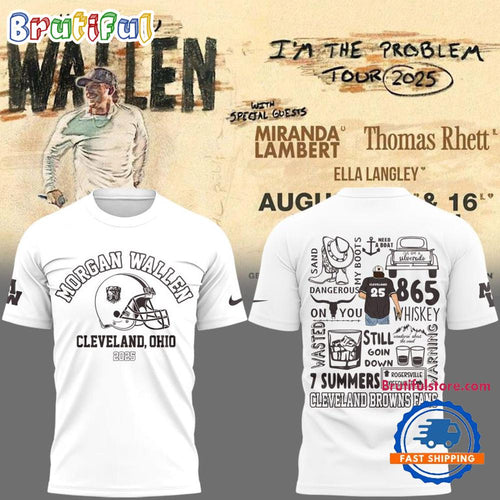 Morgan Wallen x Cleveland Browns 2025 White Shirt
