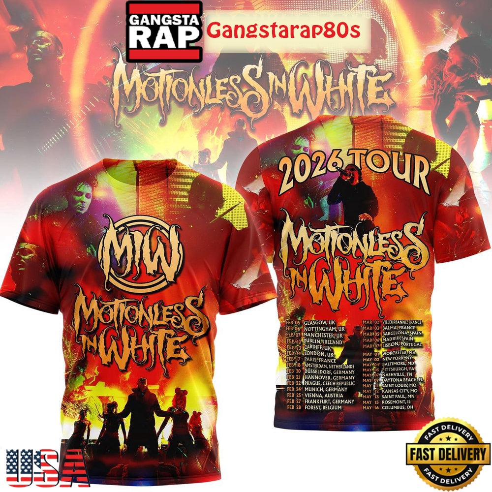 Motionless In White 2026 Concert Tour Shirt