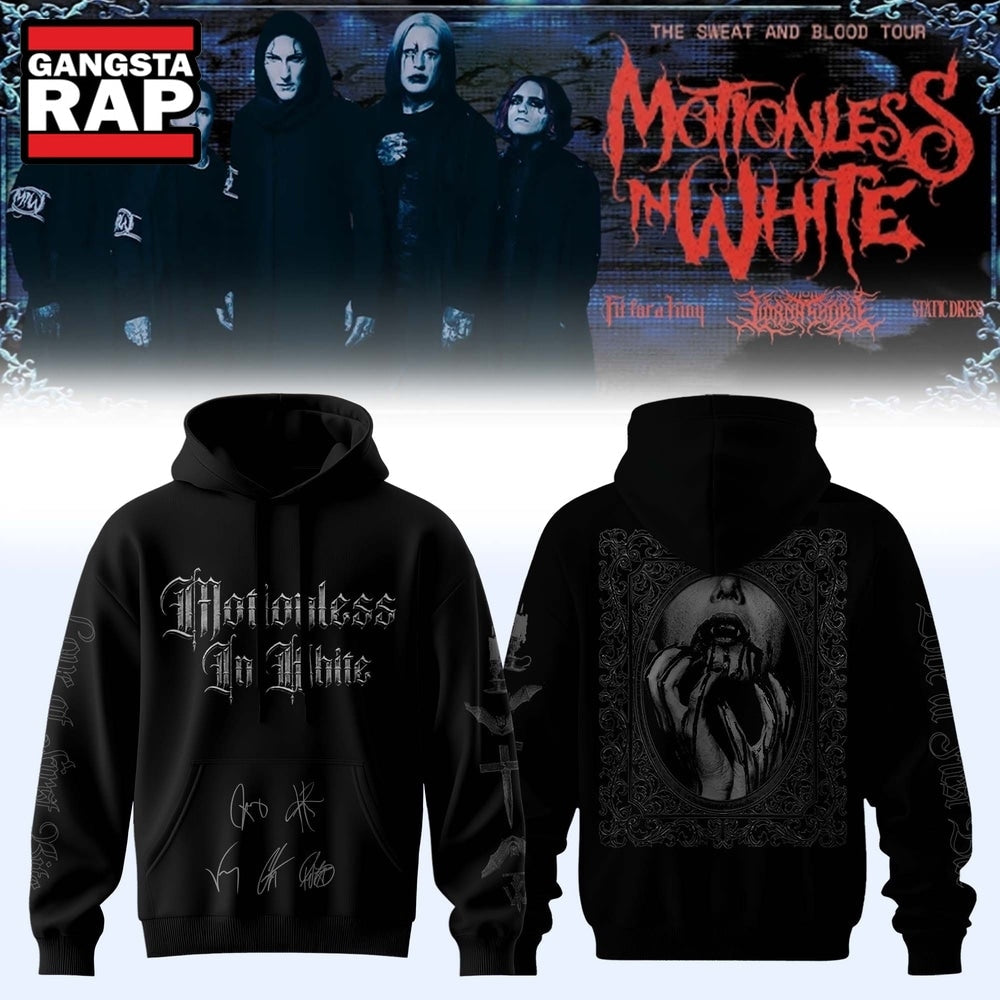 Motionless In White Signed Decades 2026 Black 3D Hoodie , Music Trending 3D Shirt