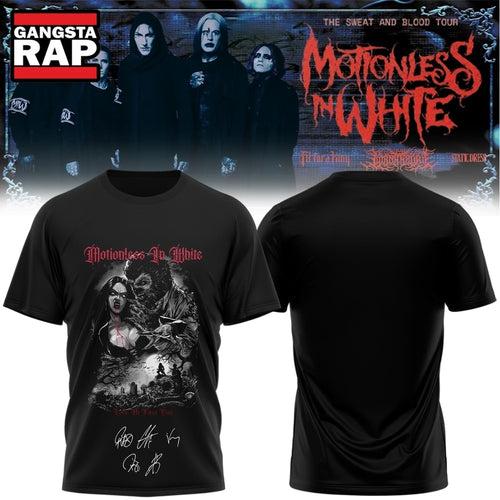Motionless In White The Sweat And Blood Tour 2026 3D Shirt , Music Trending 3D Shirt