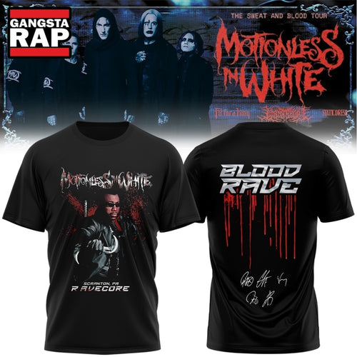 Motionless In White The Sweat And Blood Tour 2026 Signature T Shirt , Music Trending 3D Shirt