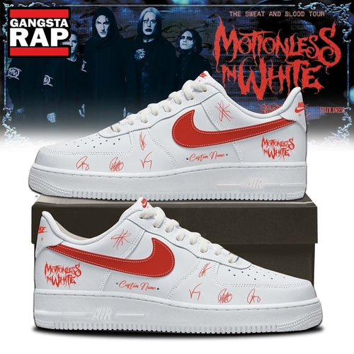 Motionless In White The Sweat And Blood Tour Signed 2026 White Air Force 1 Shoes Sneakers