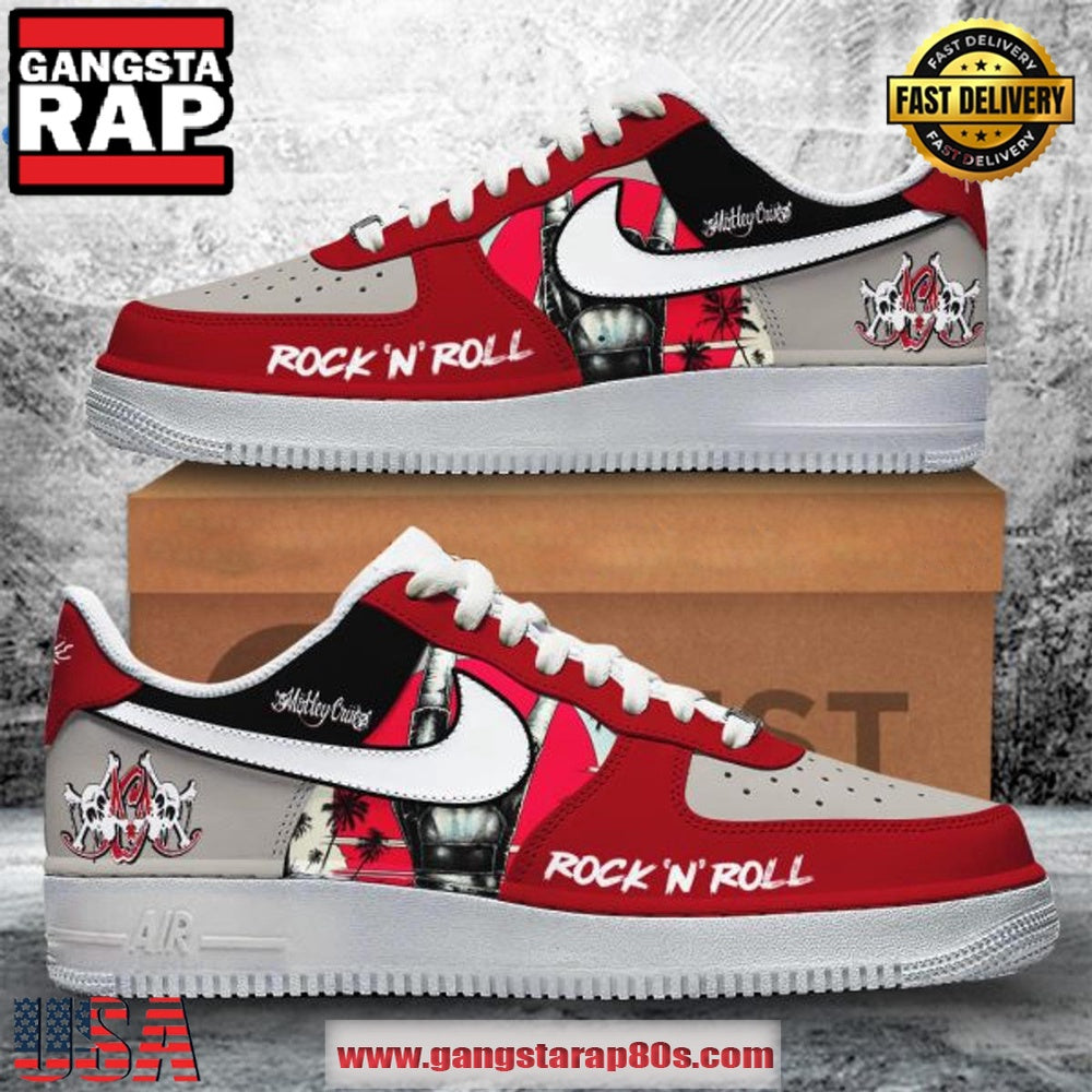 Motley Crue Rock n Roll Limited Air Force 1 Running Sneakers Shoes