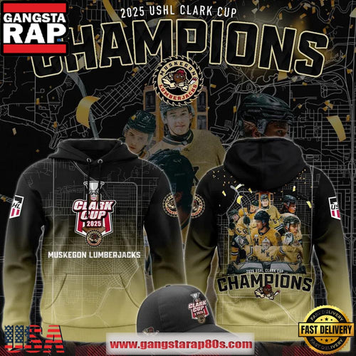 Muskegon Lumberjacks 2025 USHL Clark Cup Champions Unisex Hoodie