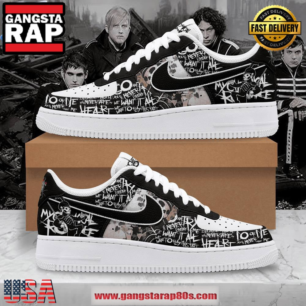 My Chemical Romance Rose Special Edition Air Force 1 Running Sneakers Shoes