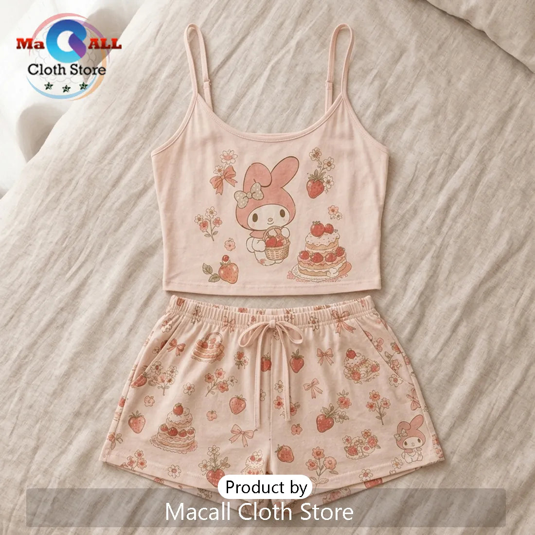 My Melody Strawberry Cute Summer Lounge Set