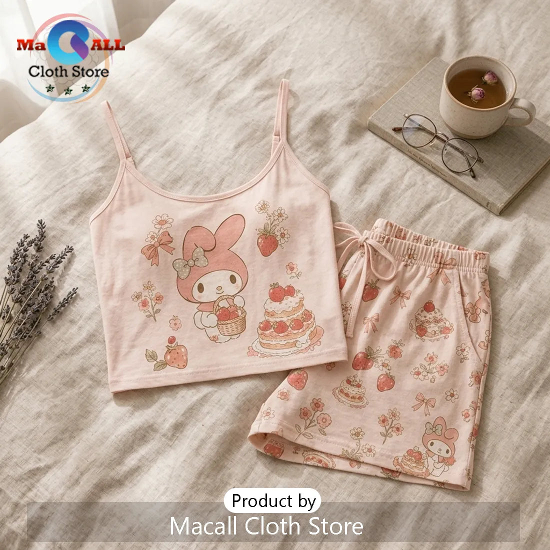 My Melody Strawberry Cute Summer Lounge Set