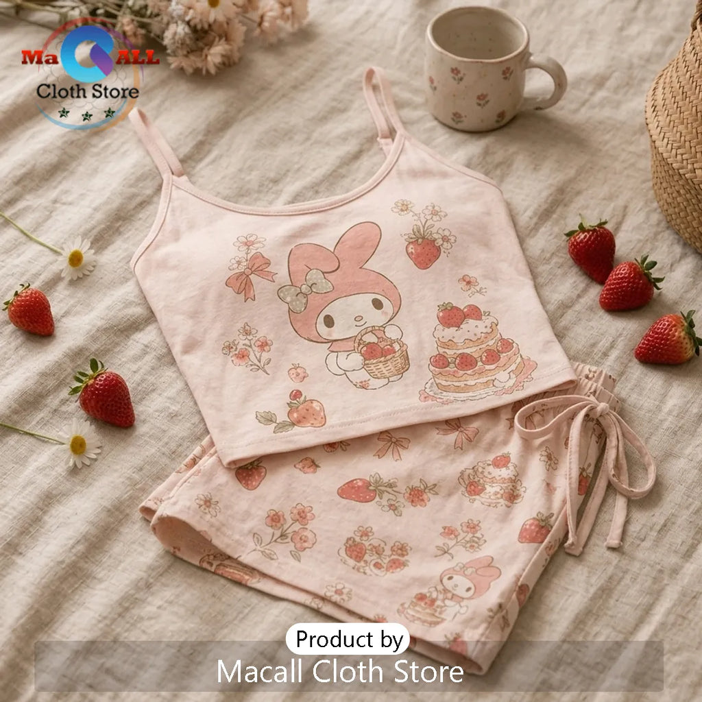 My Melody Strawberry Cute Summer Lounge Set