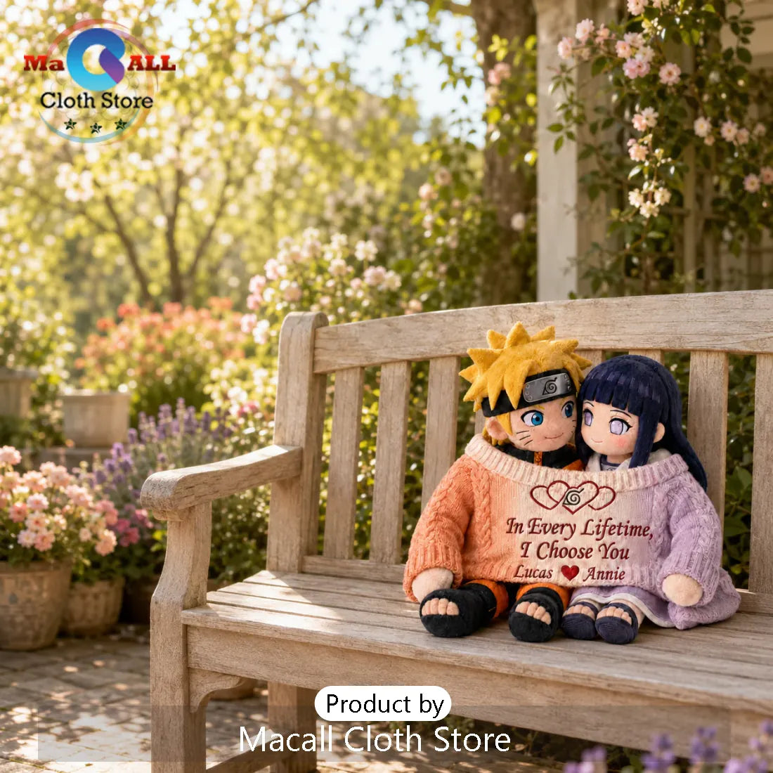 Naruto and Hinata Valentine Couple Stuffed Plush Toys