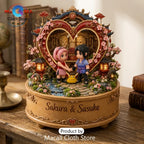 Naruto Sakura and Sasuke Sculpted Wooden Music Box