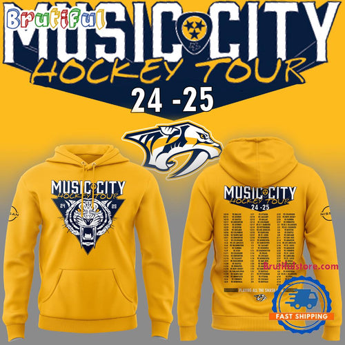 Nashville Predators Music City Hockey Tour 2024-2025 Hoodie T-Shirt