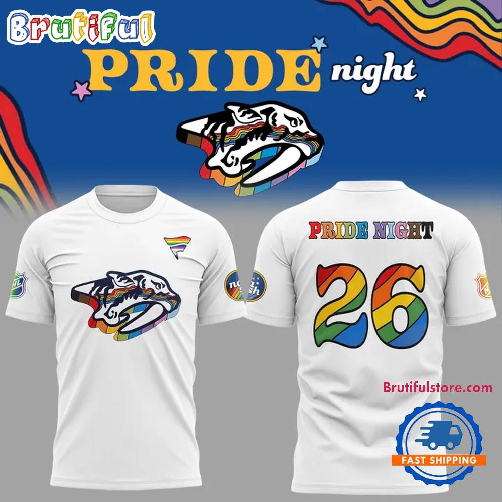 Nashville Predators Pride Night 2026 Limited Edition Special New T Shirt