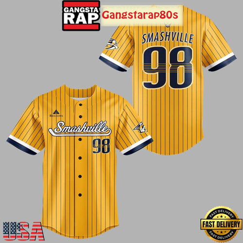 Nashville Predators Smashville Sports Series Baseball Jersey Shirt