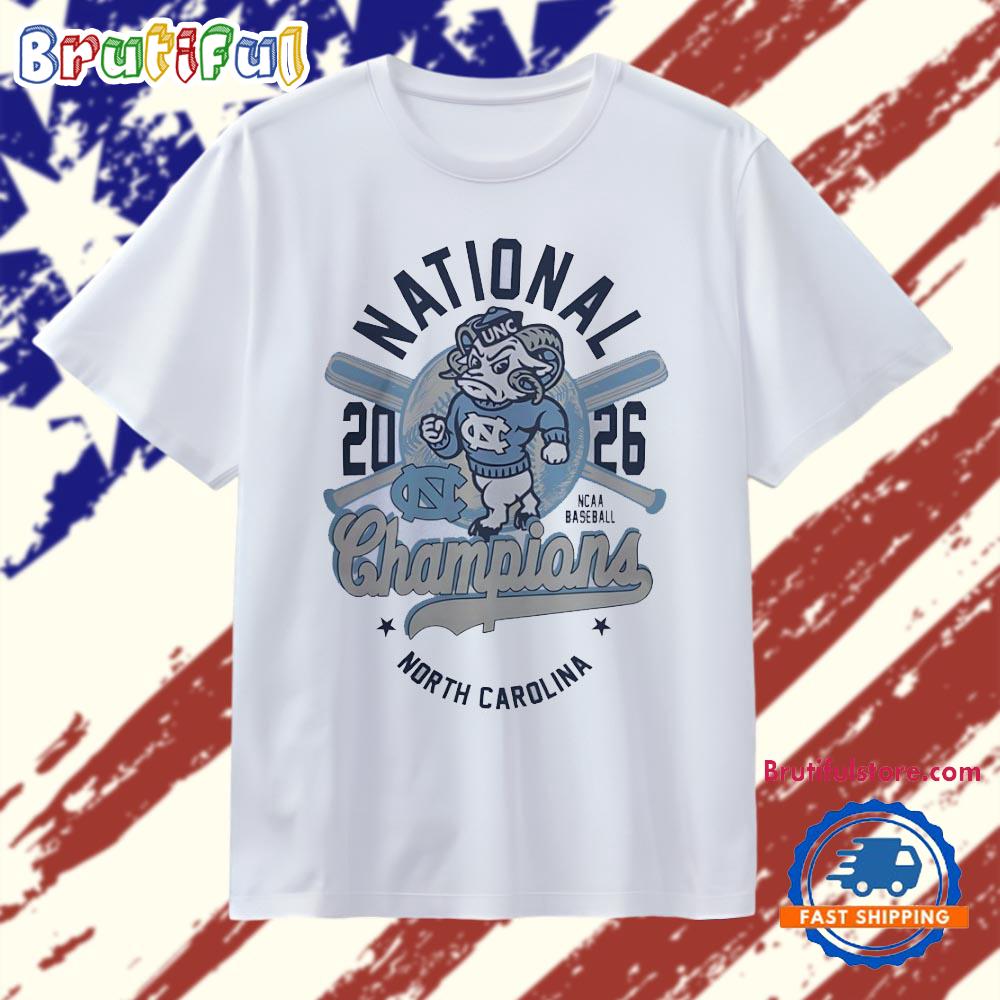 National 2026 Champions North Carolina Tar Heels NCAA Baseball mascot T Shirt