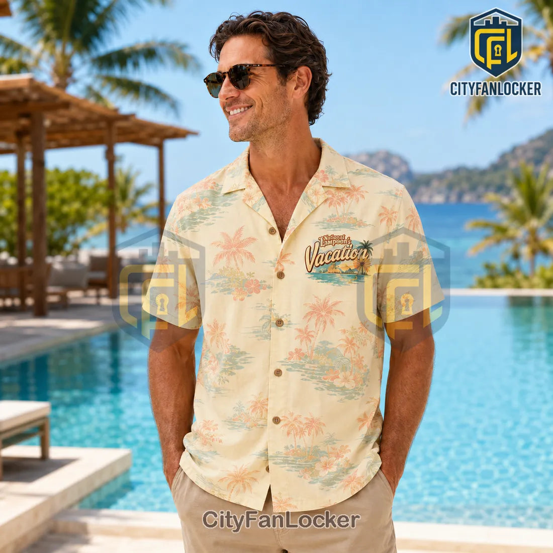 National Lampoon’s Vacation Wagon Cream Hawaiian Shirt