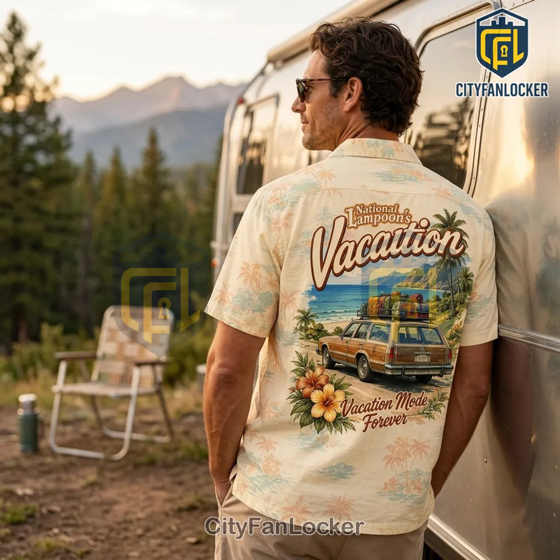 National Lampoon’s Vacation Wagon Cream Hawaiian Shirt