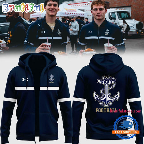 Navy Midshipmen 2025 New Design Zip Hoodie