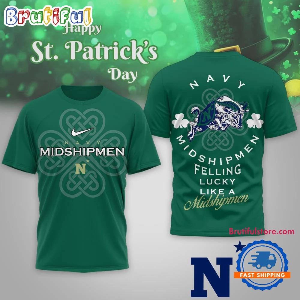 Navy Midshipmen 2026 NCAA Lucky St. Patricks Day Limited Edition 3D Shirt