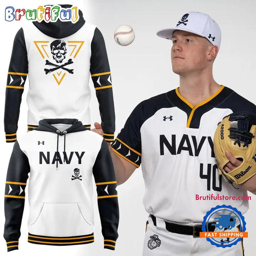 Navy Midshipmen Baseball Jolly Rogers Fear the Bones 2026 Limited Edition Hoodie T-Shirt