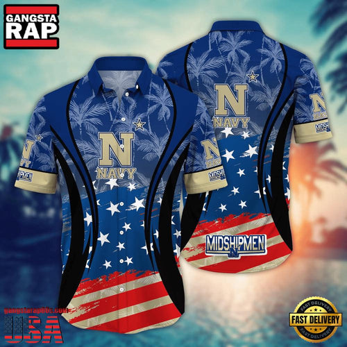 MLB Navy Midshipmen Team Logo Hot Summer Aloha Hawaiian Shirt