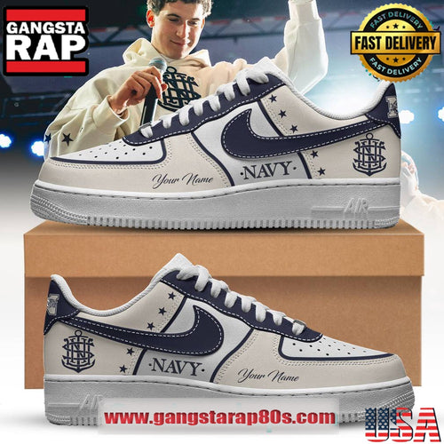 Navy Midshipmen Special Edition 2025 Custom Air Force 1 Running Sneakers Shoes