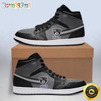 NBA Brooklyn Nets Gray Black Air Jordan 1 High Sneakers