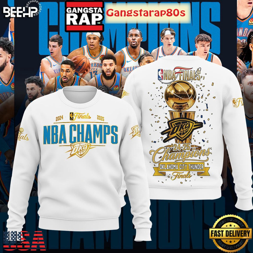 NBA Finals 2025 Champions Oklahoma City Thunder All Over Print Hoodie T-Shirt