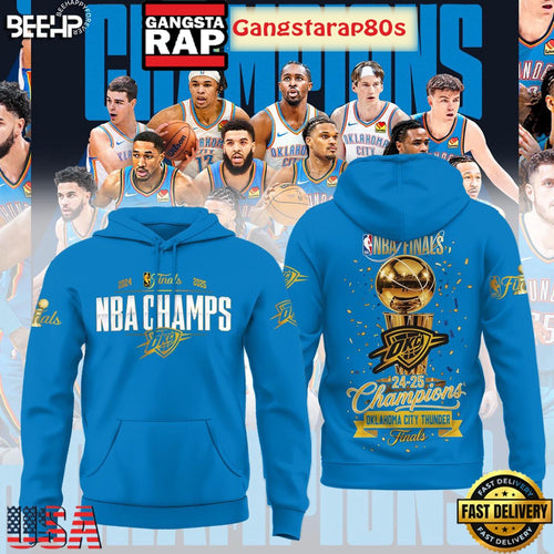 NBA Finals 2025 Champions Oklahoma City Thunder All Over Print Hoodie T-Shirt
