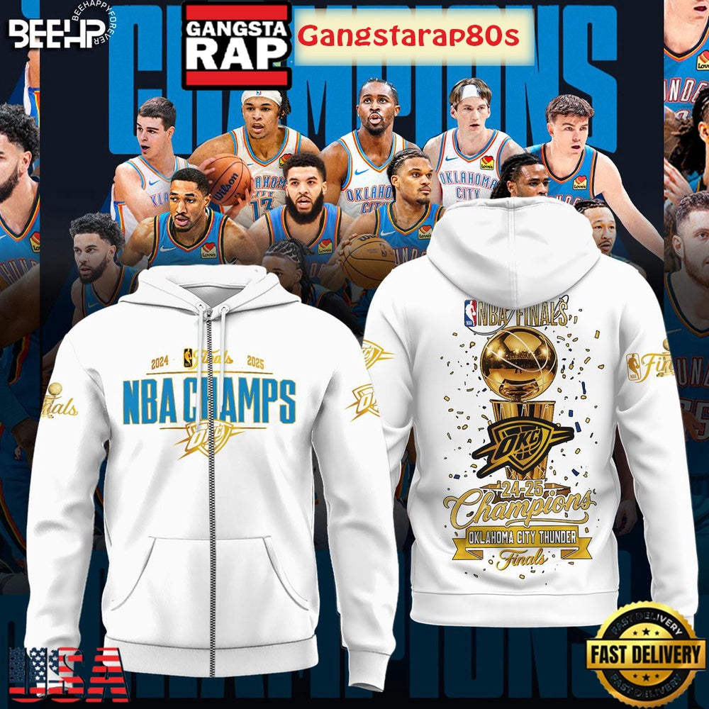 NBA Finals 2025 Champions Oklahoma City Thunder All Over Print Hoodie T-Shirt