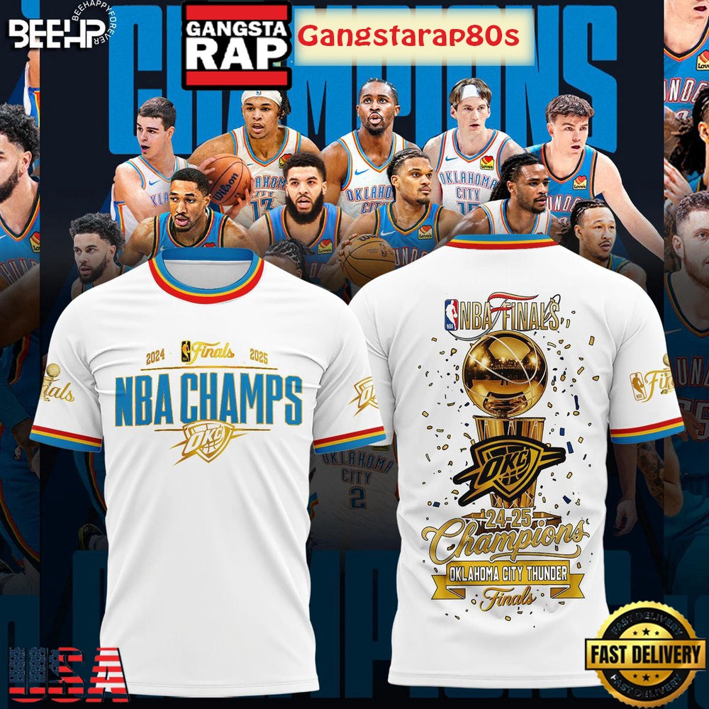 NBA Finals 2025 Champions Oklahoma City Thunder All Over Print Hoodie T-Shirt