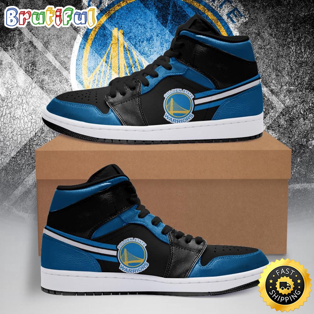 NBA Golden State Warriors Black Blue Air Jordan 1 High Sneakers Timeless Jordan 1 Kicks