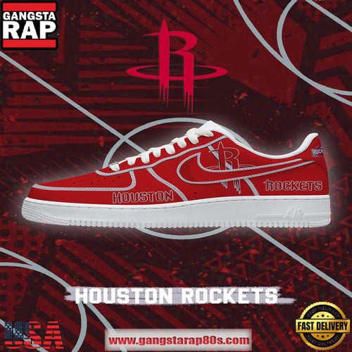 NBA Houston Basketball New Design Air Force 1 Sneakers Shoes