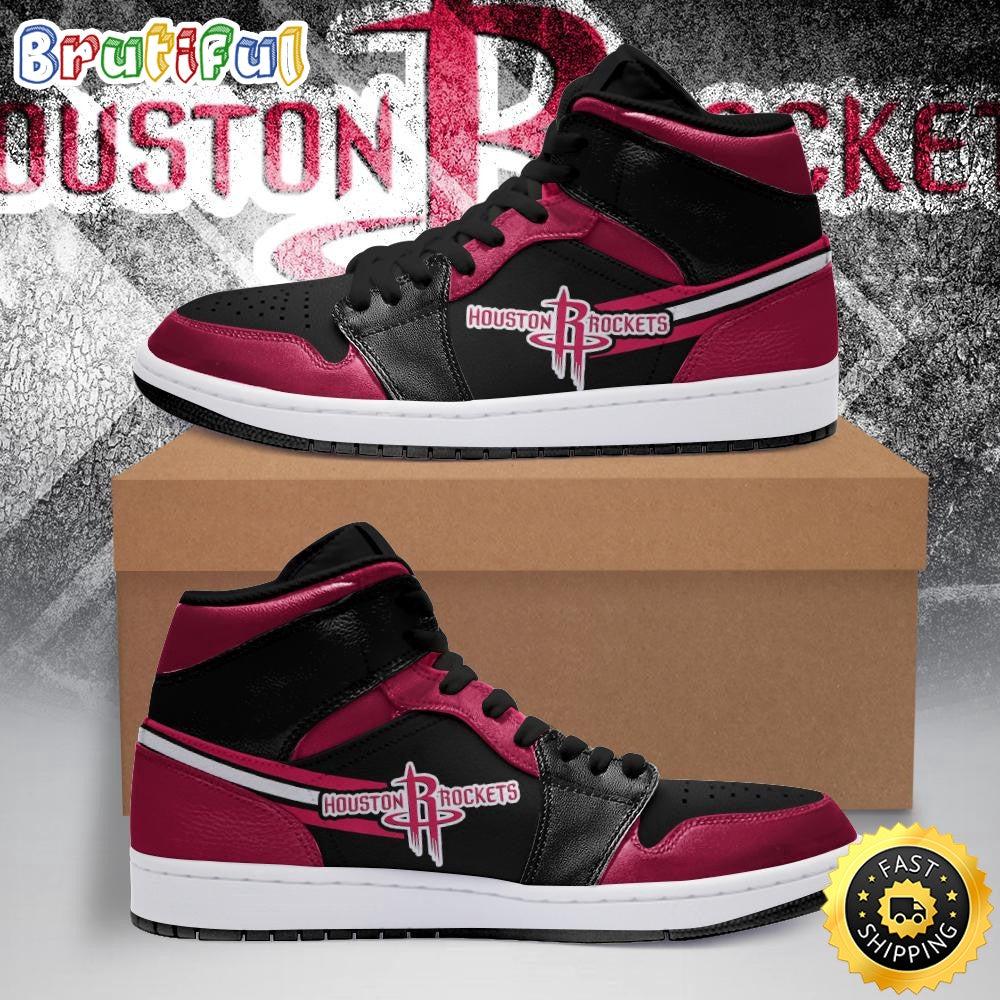 NBA Houston Rockets Red Black Air Jordan 1 High Sneakers