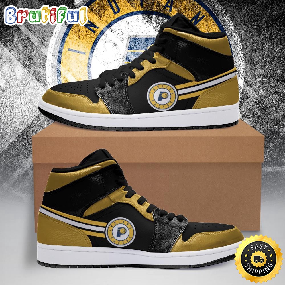 NBA Indiana Pacers Gold Black Air Jordan 1 High Sneakers