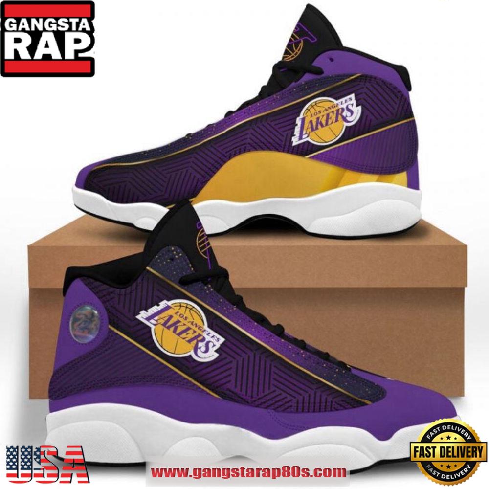 NBA Los Angeles Lakers Purple Black Air Jordan 13 Shoes Running Sneakers