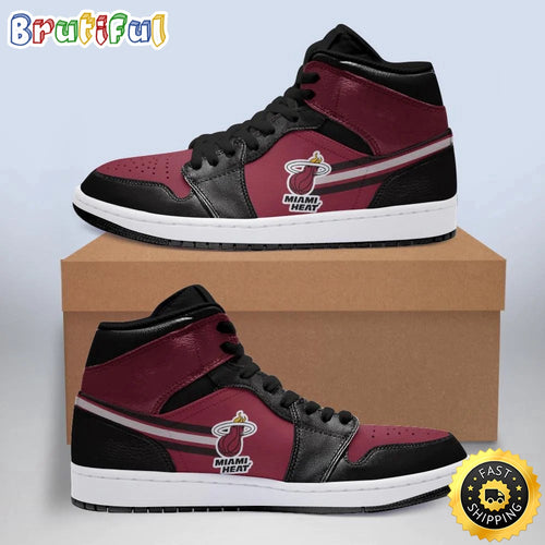 NBA Miami Heat Red Black Air Jordan 1 High Sneakers