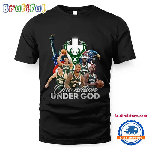 NBA Milwaukee Bucks One Nation Under God Vintage T Shirt