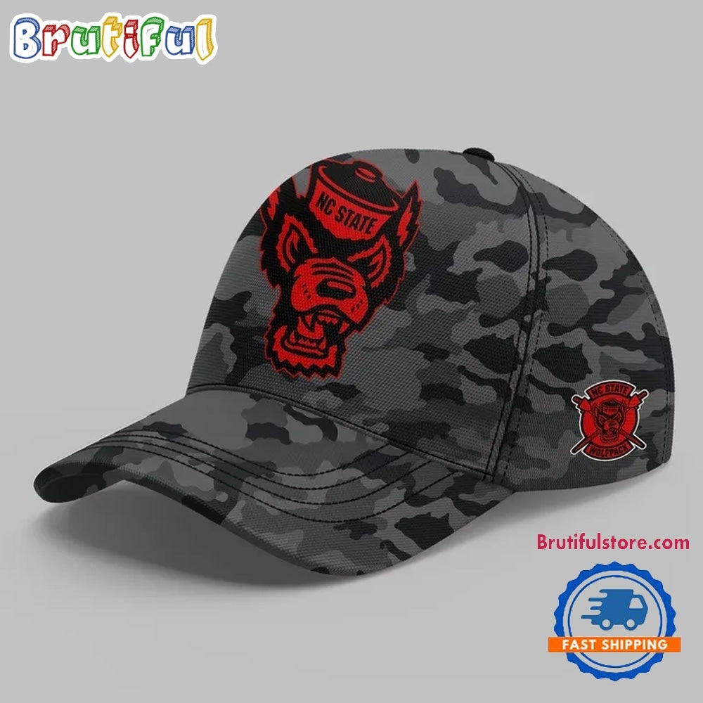 NC State Football Black Camo 2026 Cap