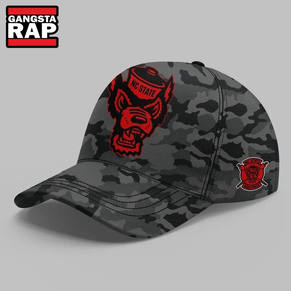 NC State Football Black Camo 2026 Cap