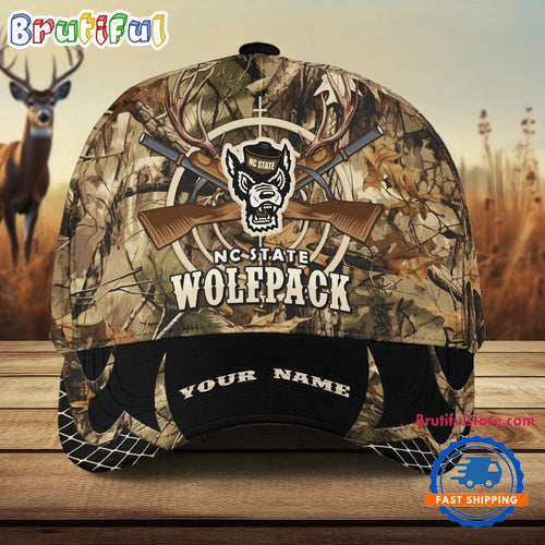 NC State Wolfpack Camo Hunting Cap, Sport Team Camo Hunting Hats