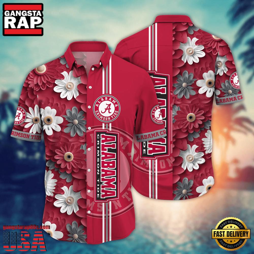 NCAA Alabama Crimson Tide Flower Style Hot Summer Aloha Hawaiian Shirt