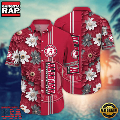 NCAA Alabama Crimson Tide Flower Style Hot Summer Aloha Hawaiian Shirt