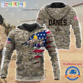NCAA Albany Great Danes Military Veterans Camouflage Hoodie