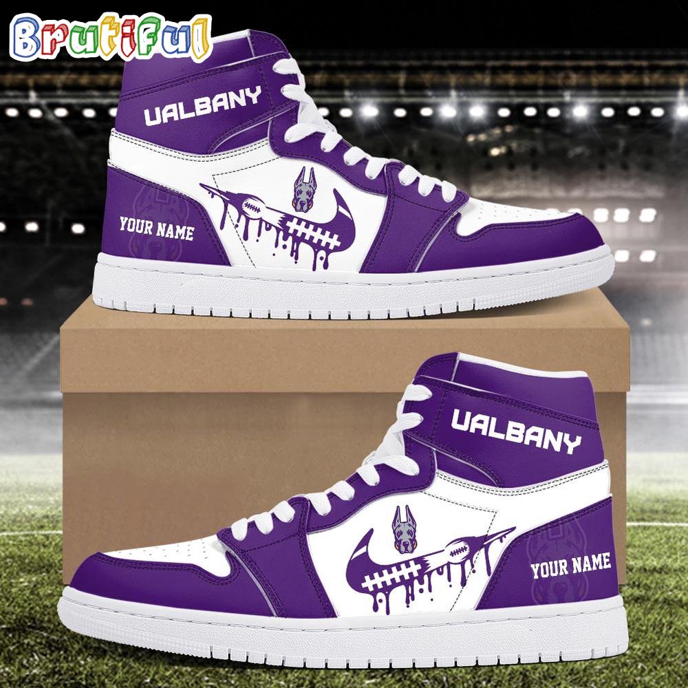 NCAA Albany Great Danes Sport Team Personalized Air Jordan 1 Hightop Shoes