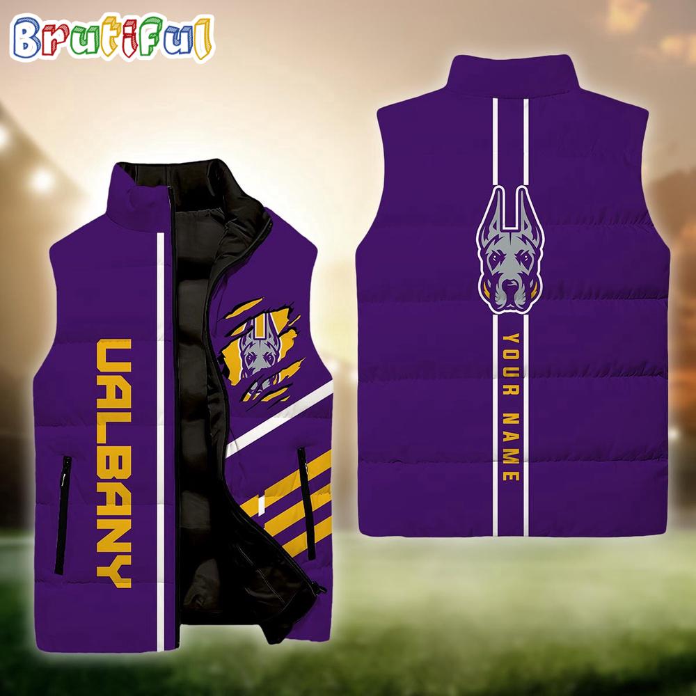 NCAA Albany Great Danes Sport Team Personalized Sleeveless Down Puffer Jacket