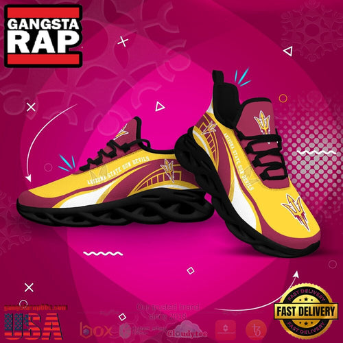 NCAA Arizona State Sun Devils Football Clunky Unique Design Max Soul Shoes Running Sneakers